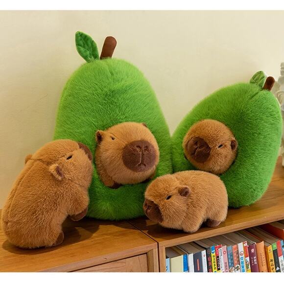 Kawaii Large Avocado Capybara Plush 18" Kawaii Stuffed Animal Pillow - Picture 5 of 7